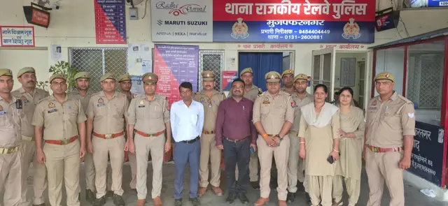 Certsure auditors with police personnel in front of Thana Rajkiya Railway Police, Muzaffarnagar during an ISO audit visit